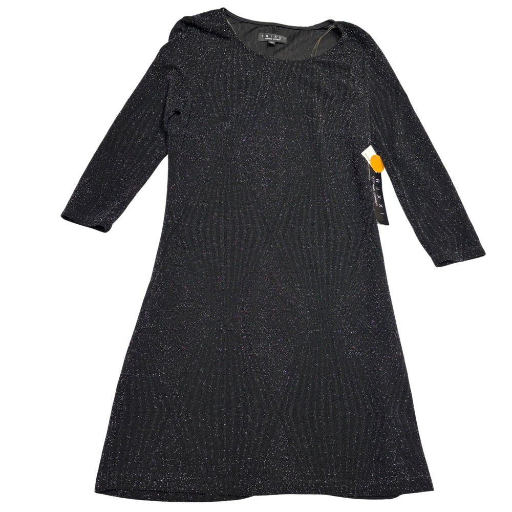 Trixxi Clothing Company Size S Black Sparkle Dress Long Sleeve Party Cocktail
